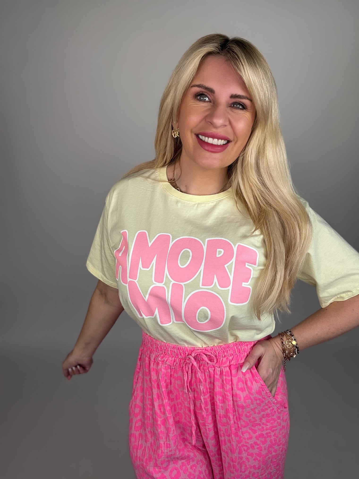 Statement Shirt Amore Mio gelb
