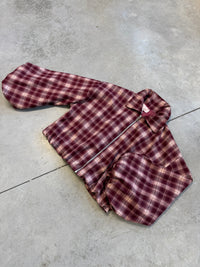 Cropped Flanell Jacke KARO Burgundy/ beige