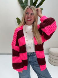 Strickjacke ONLY COZY VIBES pink/cherrybraun