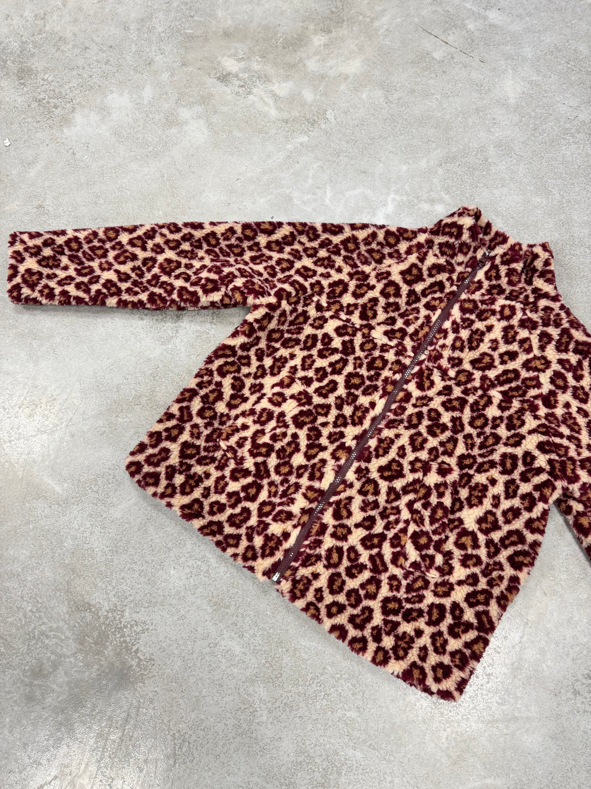 LEO Teddy Jacke creme/burgundy/camel