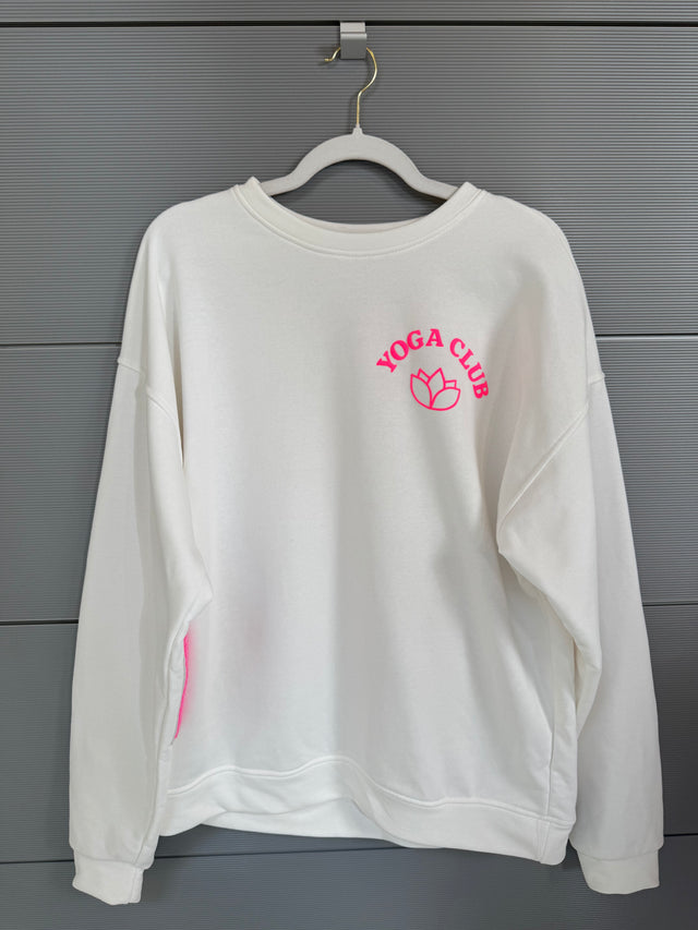 Premium Sweater YOGA CLUB mit Rückenprint