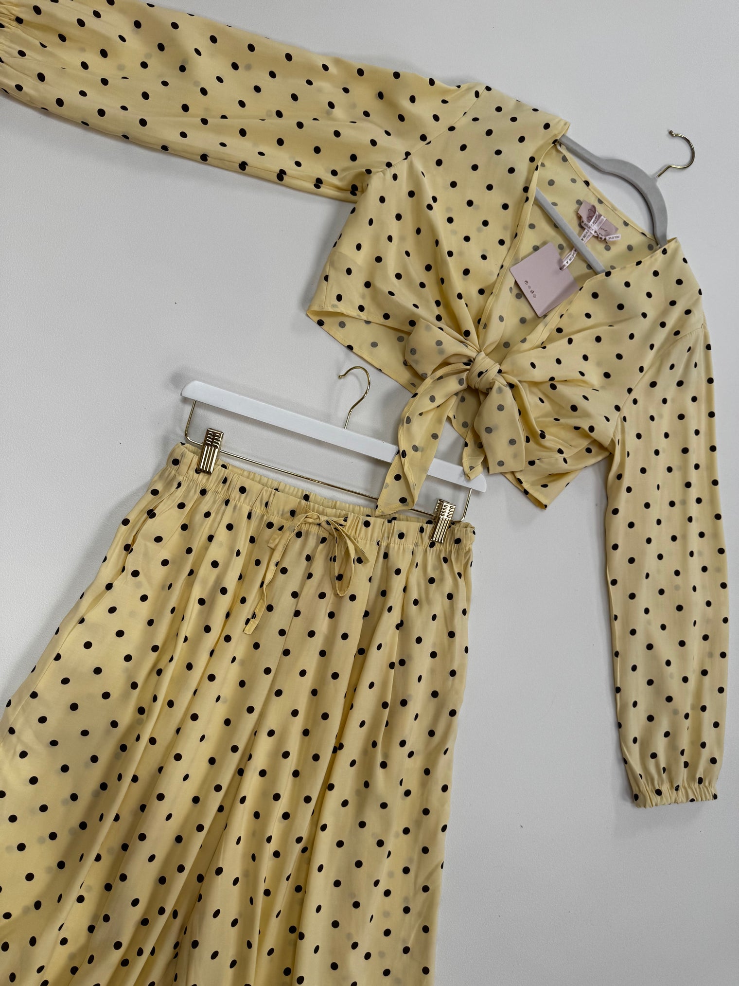 Ballon Hose POLKA DOTS LOVE buttermilk lemon/coffee