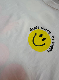 Statement Shirt DONT WORRY BE HAPPY weiß mit Rückenprint
