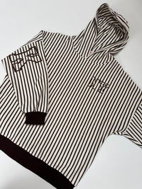 Butterstoff Hoodie creme/coffee gestreift NEW YORK