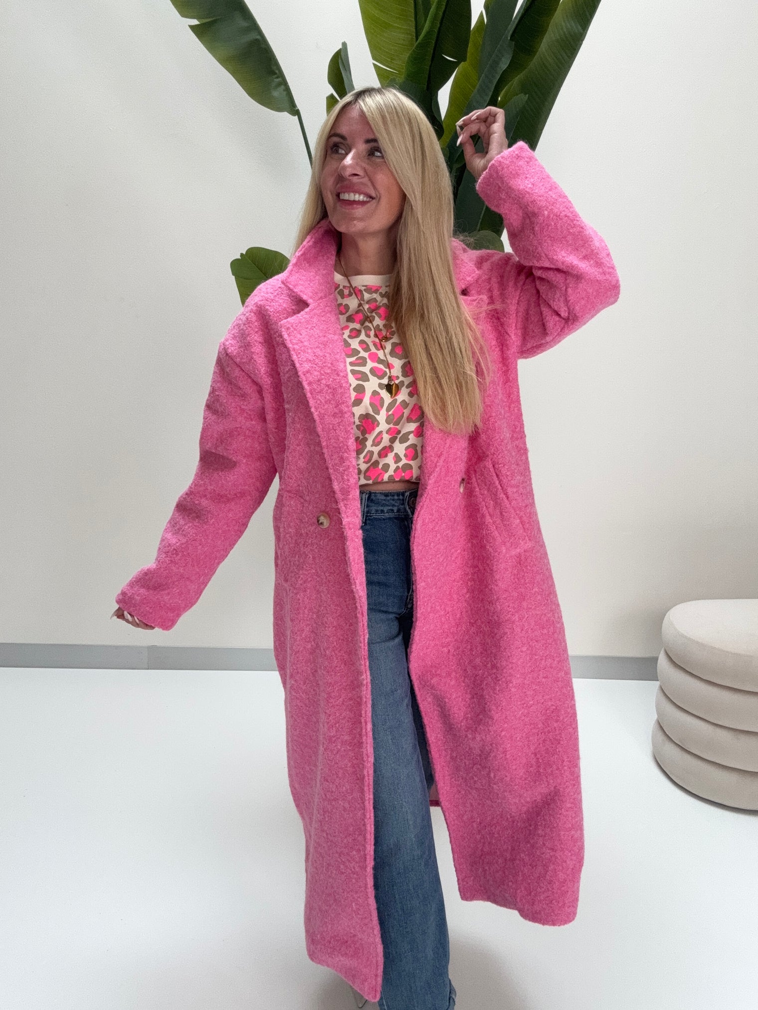 Oversize Mantel TRUST PINK mit seitlichen Taschen