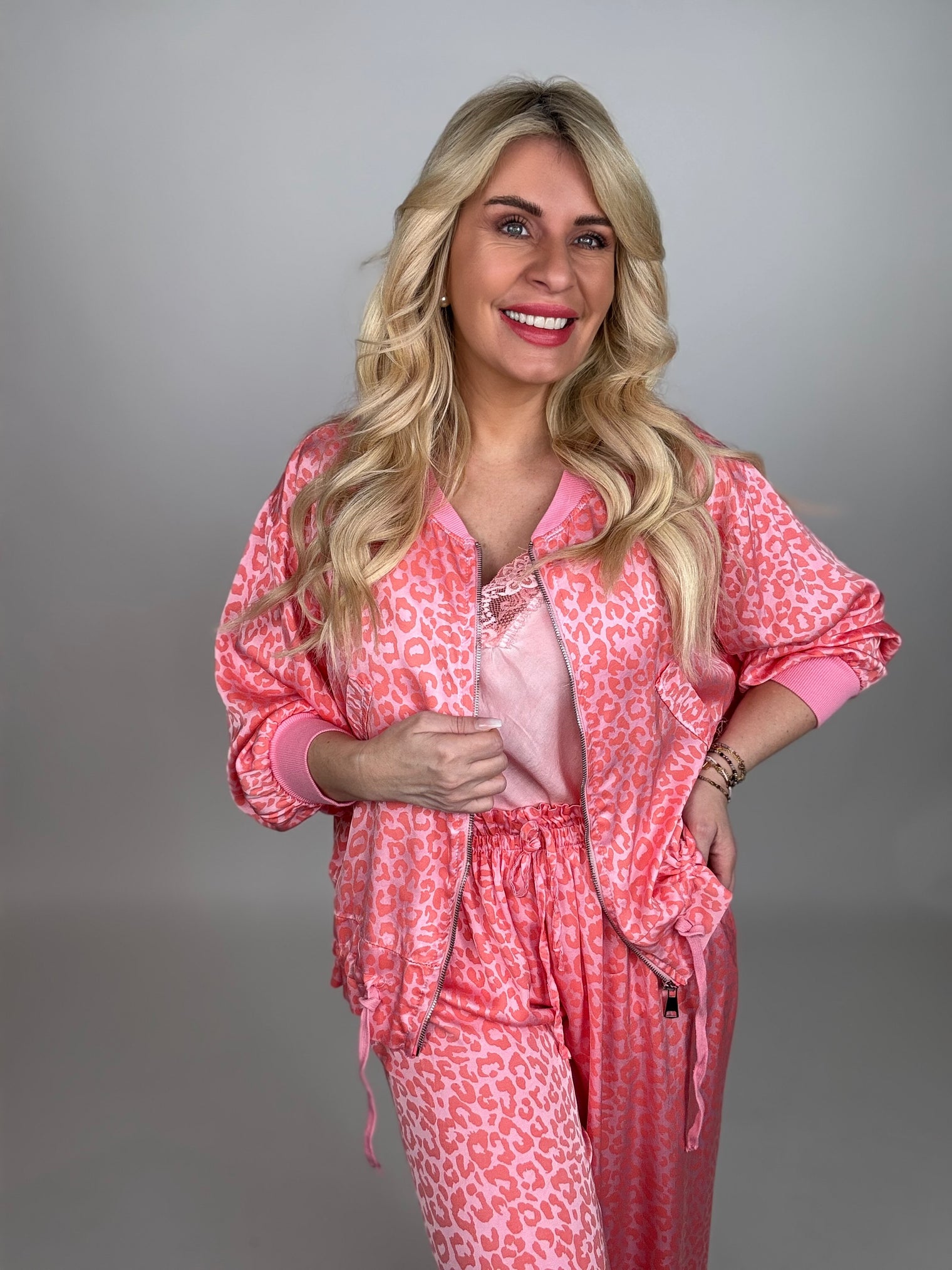 Zipper Jacke LEO LOVER Wassermelone rosa Koralle