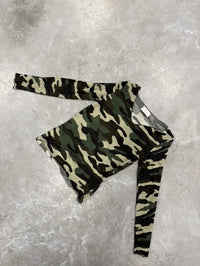 Camouflage Cashmere Langarmshirt khaki/braun/schwarz