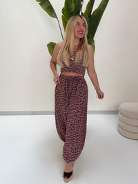 Ballon Hose mit Gummizug an den Bündchen LEO burgundy/taupe