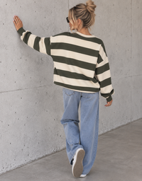 PREMIUM Butterstoff Baumwoll Sweater khaki