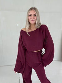 Musselin Set ROME burgundy