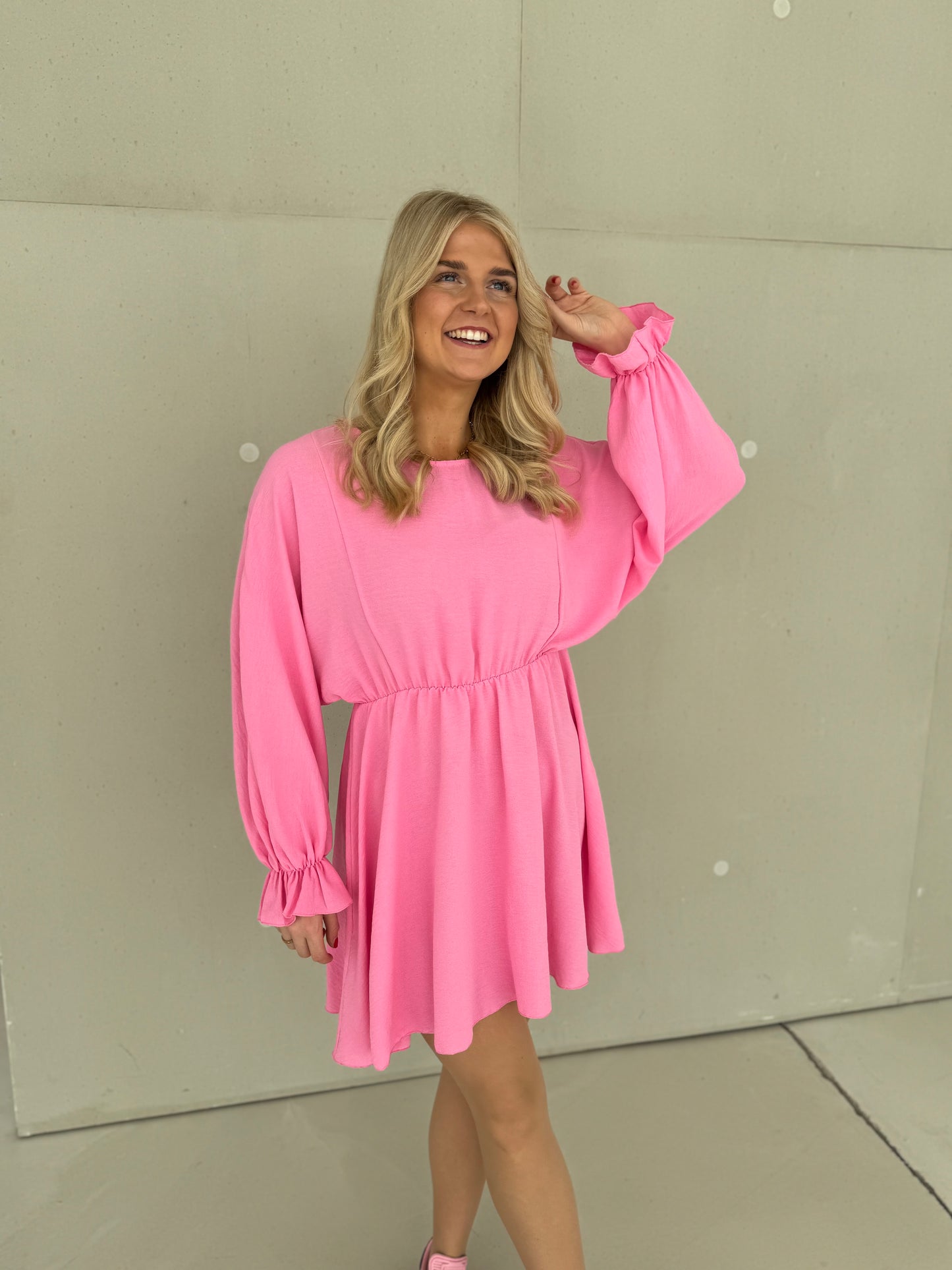 Kleid mit Gummizug pink