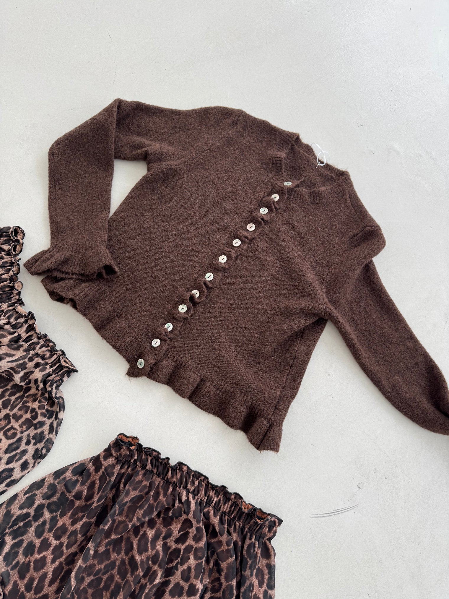 Cardigan VOLANTS ELEGANCE chocolate