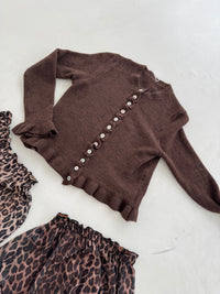 Cardigan VOLANTS ELEGANCE chocolate