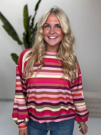Butterstoff Sweater mit Patch am Ärmel buttermilk/rosa/pink/taupe/braun/orange