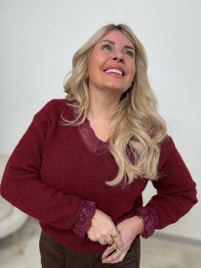 Pullover LACE LOVER Burgundy
