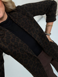 Stretch Butterstoff Blazer LOOK TO THE SKY LEO dark chocolate/schwarz