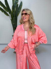 Zipper Jacke rosa LEO LOVER Orange