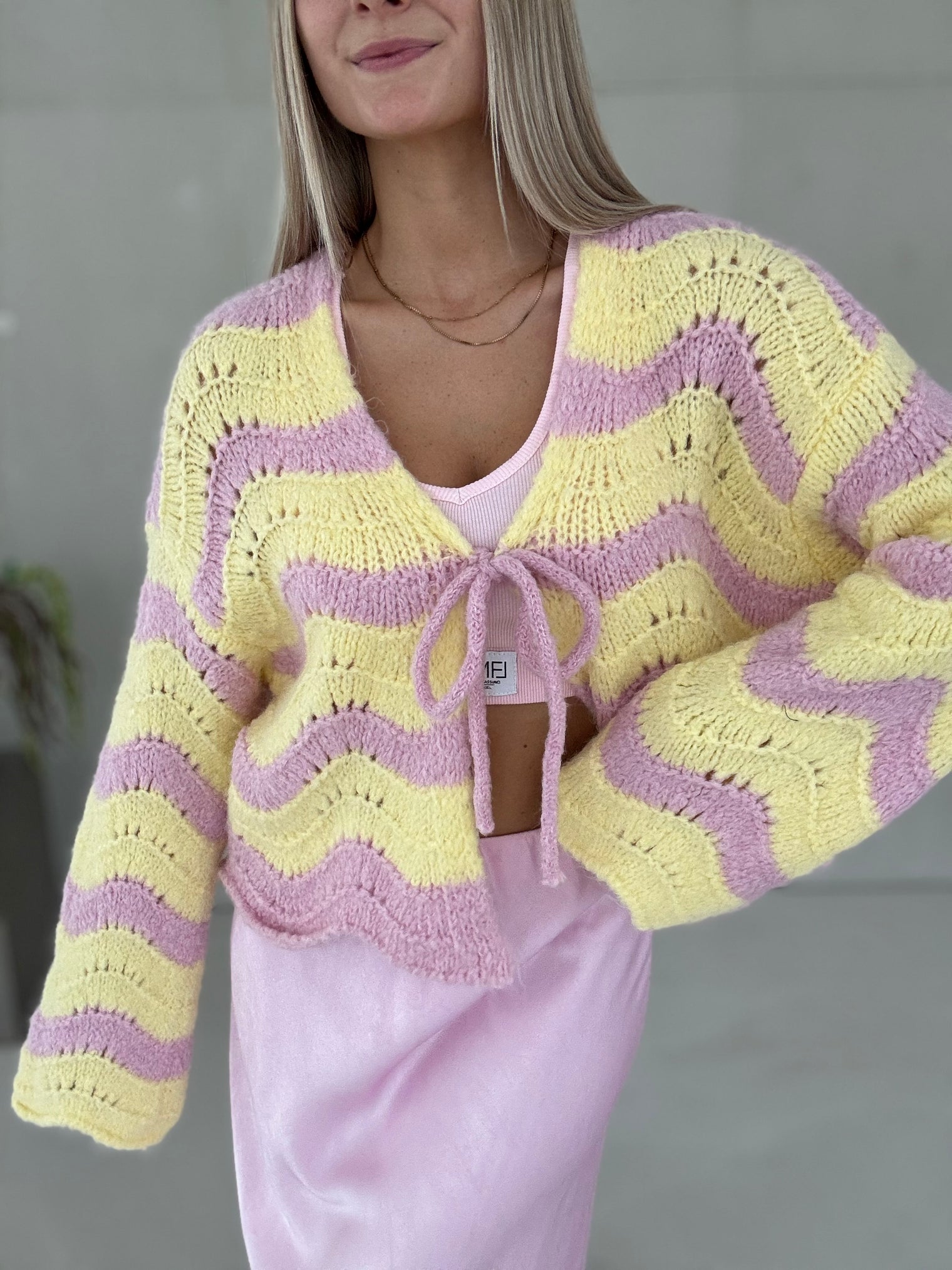 Cardigan COZY FAIRYTALE candy rose/buttermilk lemom