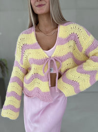 Cardigan COZY FAIRYTALE candy rose/buttermilk lemom