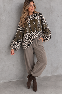 PREMIUM Butterstoff Paris Sweater LEO beige/schwarz