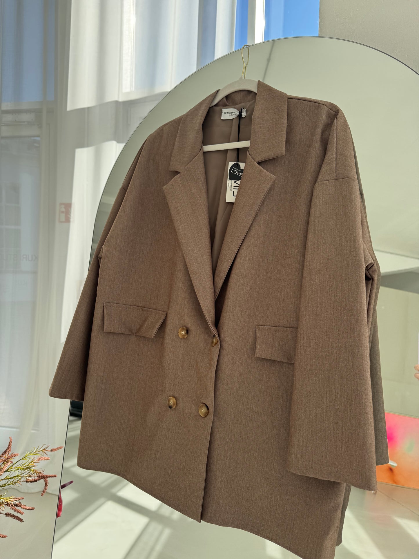 Signature Blazer mit Patch taupe