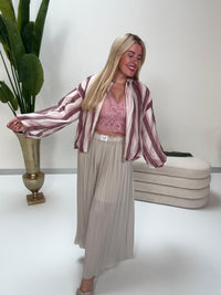Blouson Zipper Jacke Stripes rose/mauve/creme