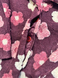Jacke FLEUR DE LUXE mit 3D-Blütenapplikation burgundy