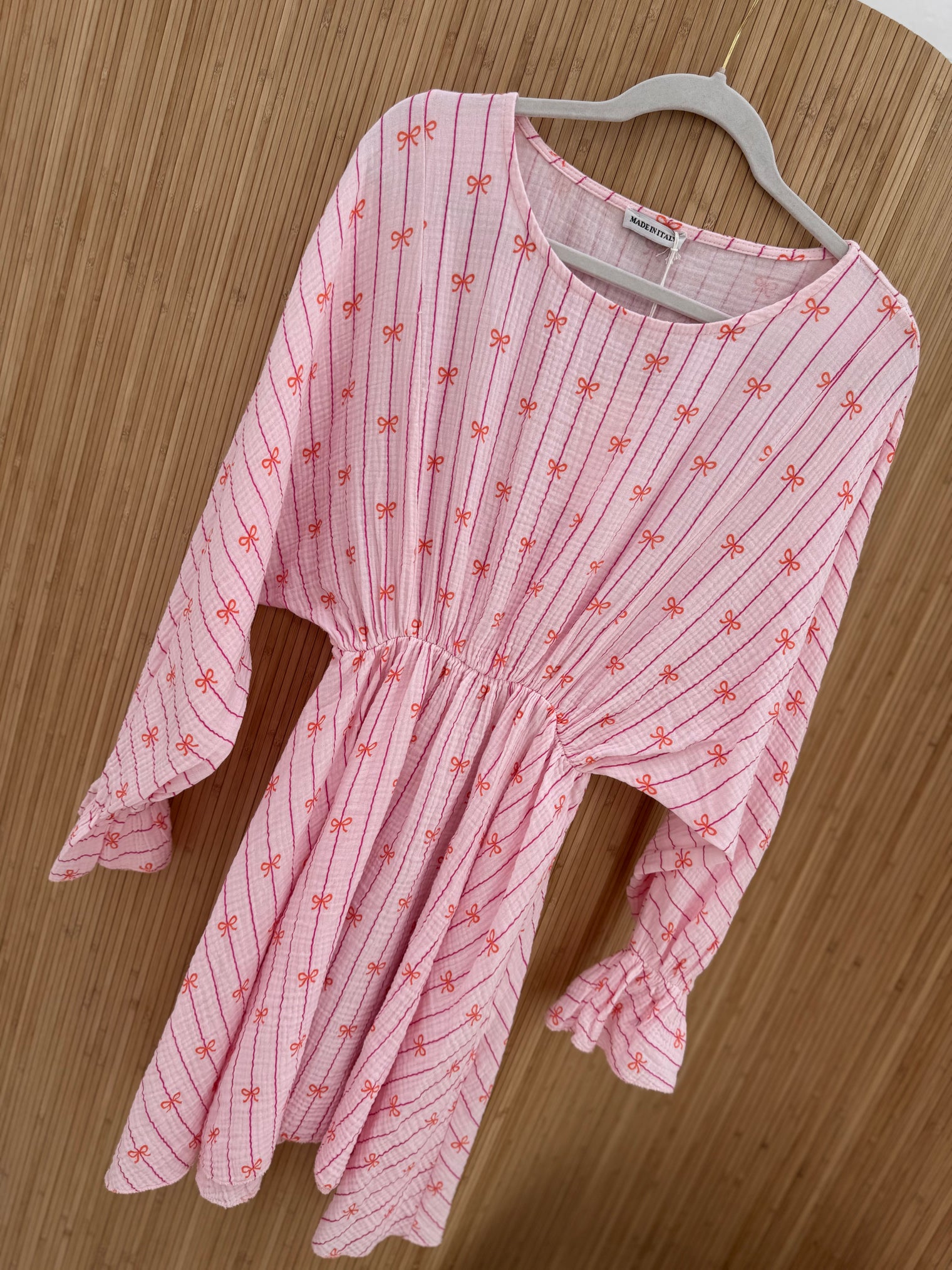 Kleid SOFT STRIPES & BOWS rosa