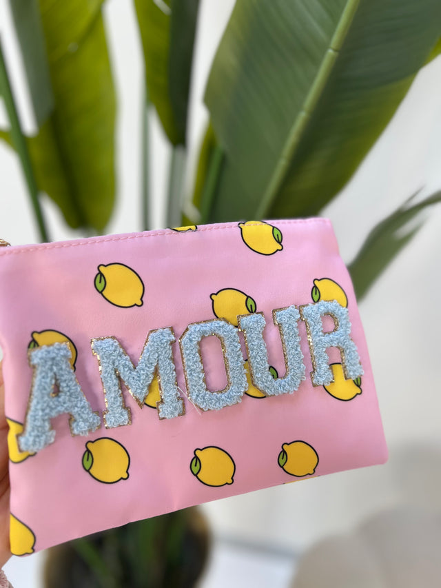 Bag AMOUR rosa mit Zitronen