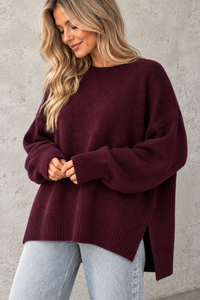 Alpaka Pullover SCANDINAVIAN GIRL Oversize Burgundy