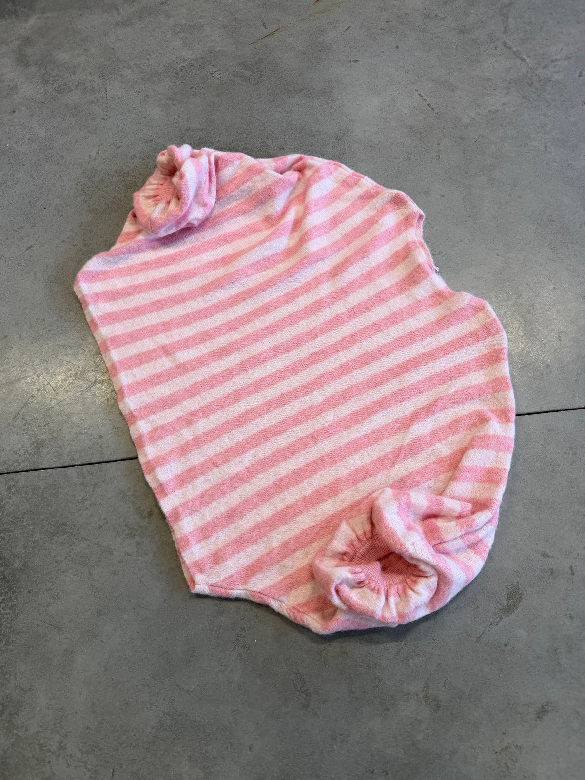 Oversize Strickpullover Stripes mit Alpakaanteil hell / dunkel Rosé