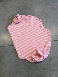 Oversize Strickpullover Stripes mit Alpakaanteil hell / dunkel Rosé