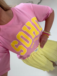 Statement Shirt rosa SOHO gelb