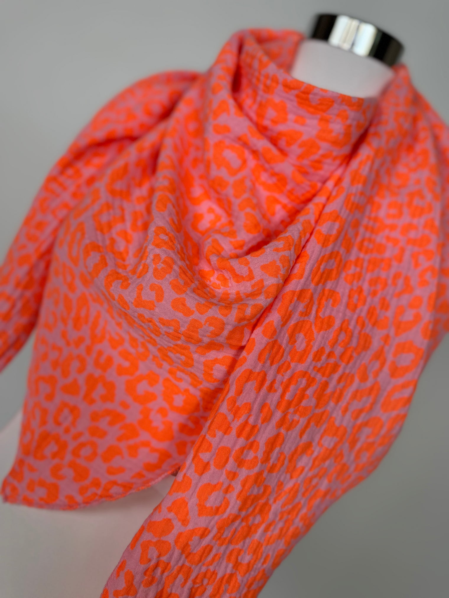Musselin Tuch Neon Rosa Orange