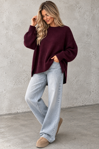 Alpaka Pullover SCANDINAVIAN GIRL Oversize Burgundy