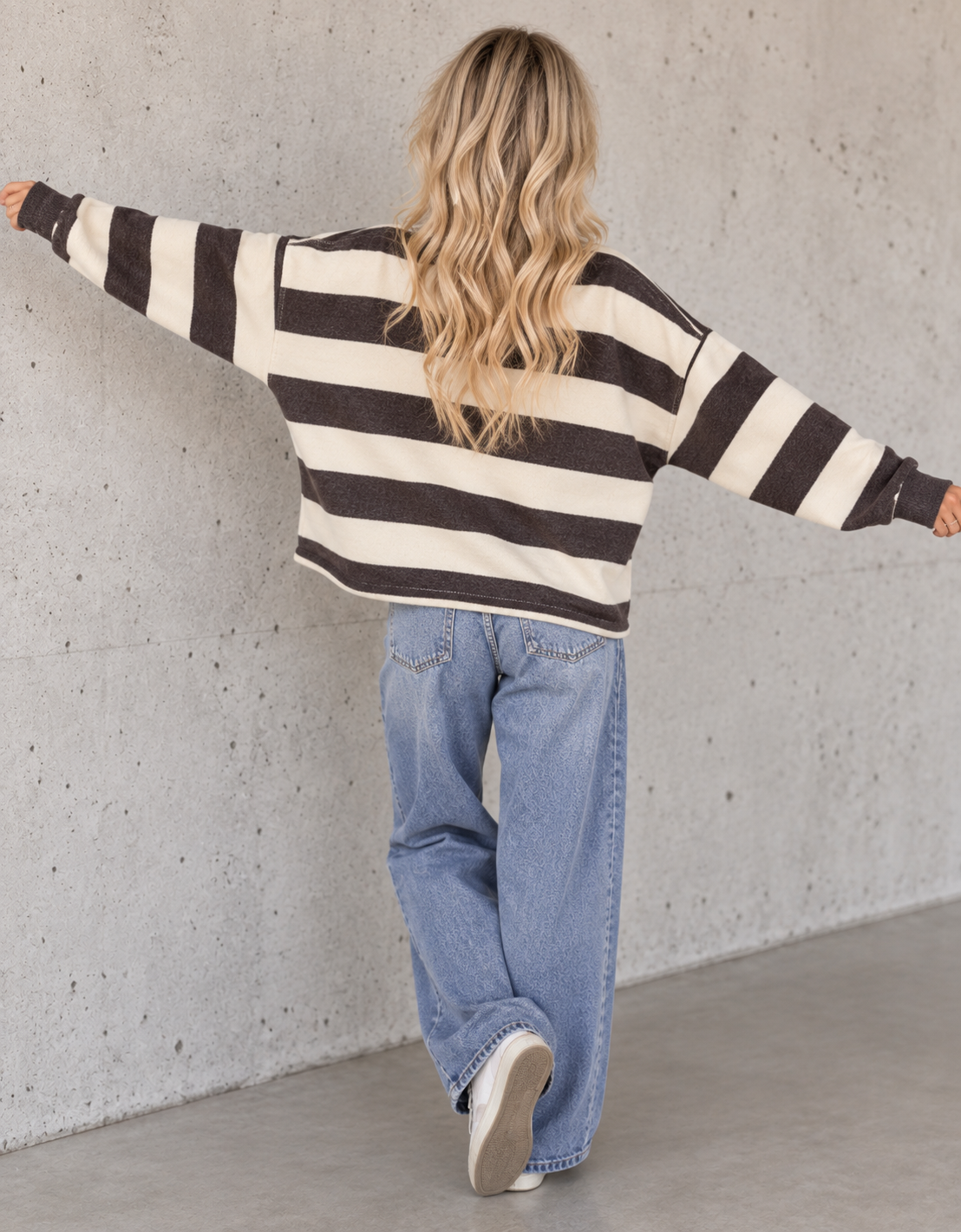 PREMIUM Butterstoff Baumwoll Sweater braun