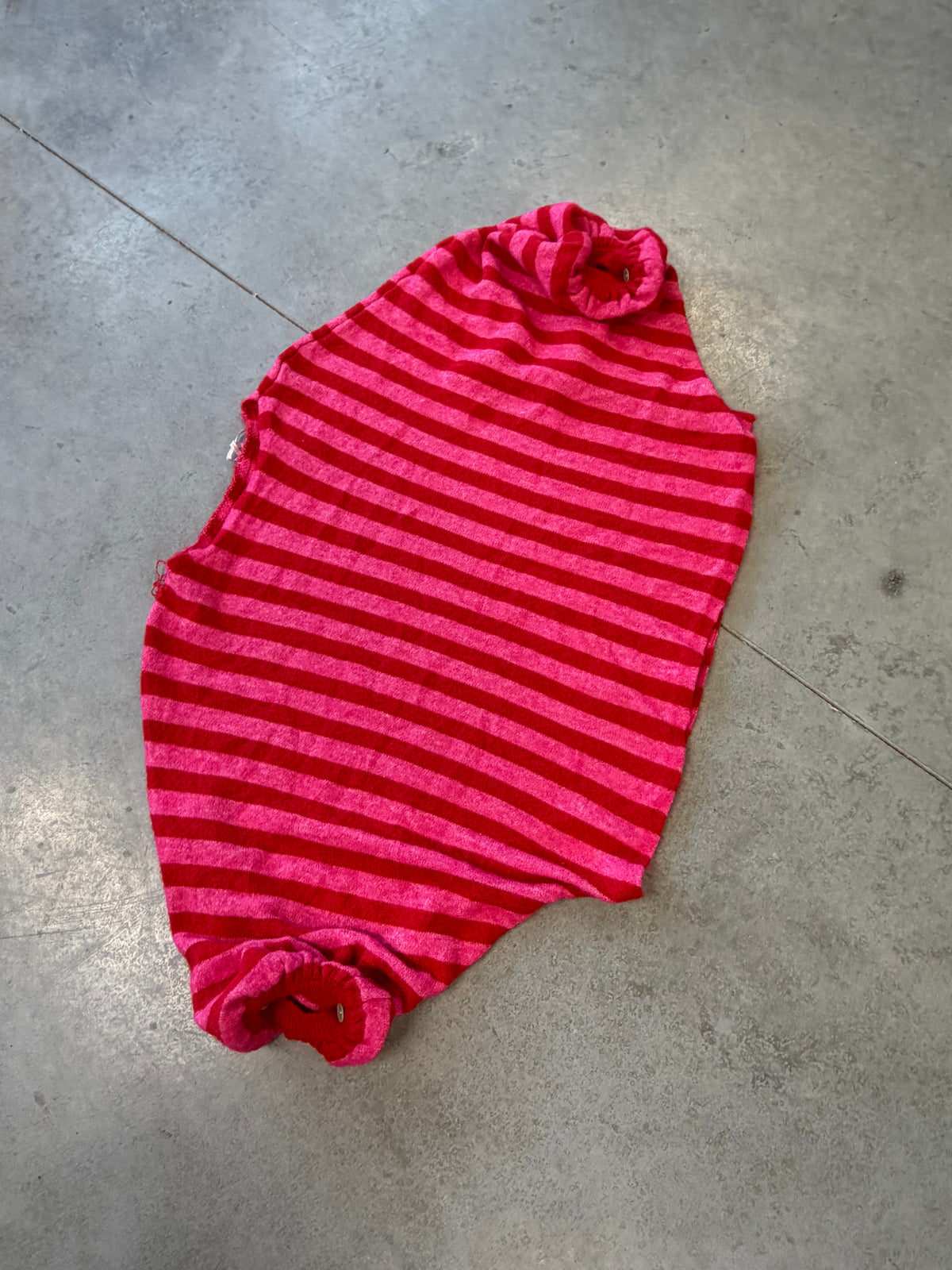 Oversize Strickpullover Stripes mit Alpakaanteil rot pink