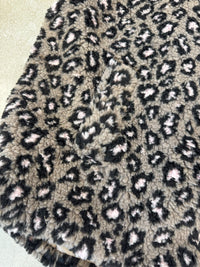 LEO Teddy Weste taupe/schwarz/hellrosa