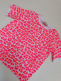 Basic Shirt weiß LEO POWER hot pink/orange
