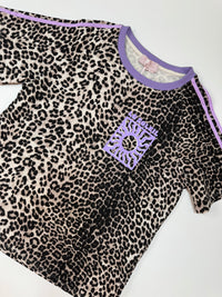Statement Shirt leo LE SOLEIL FLIEDER mit seitlichen Streifen