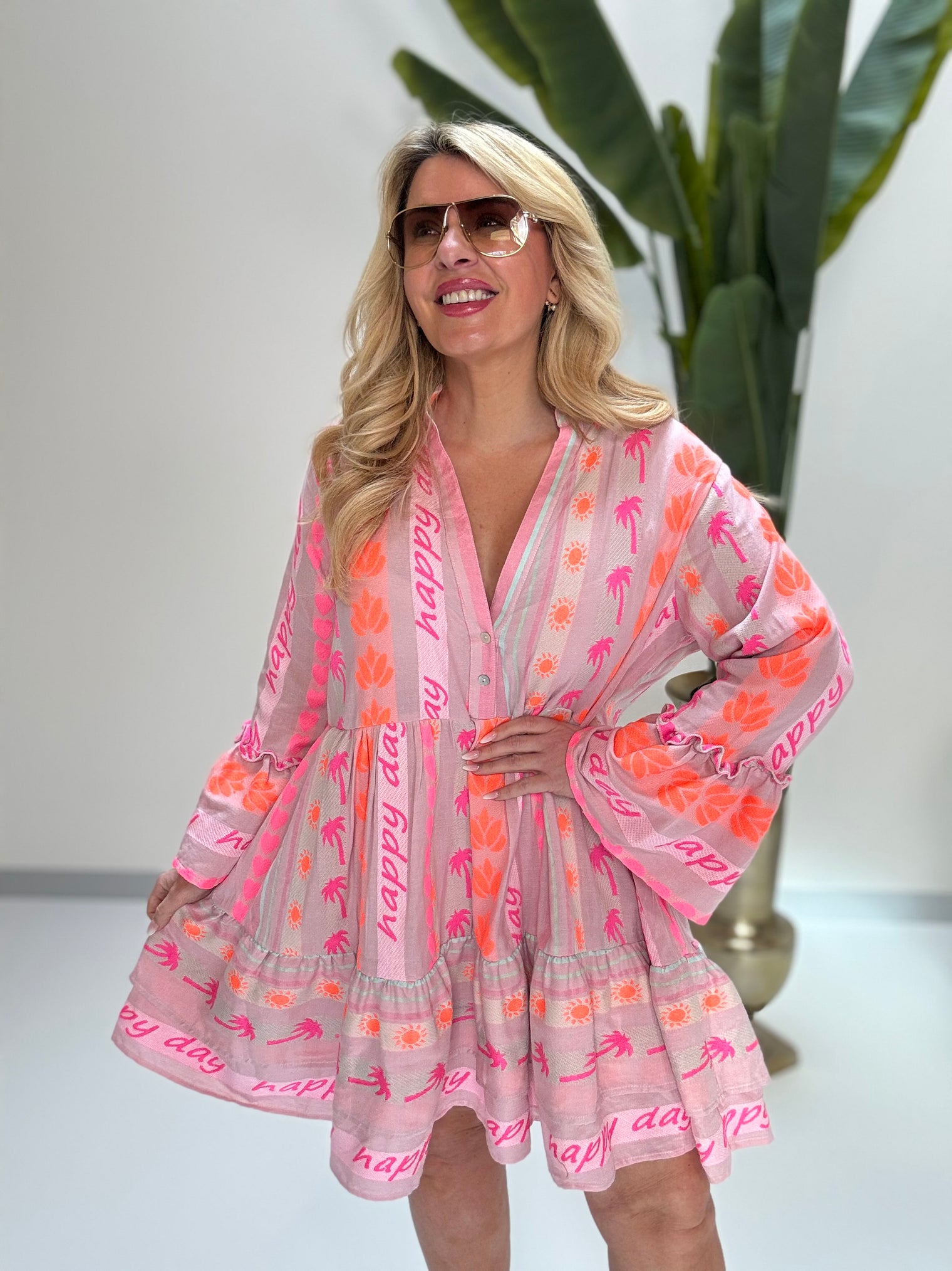 BOHO Kleid STYLE pink Multi