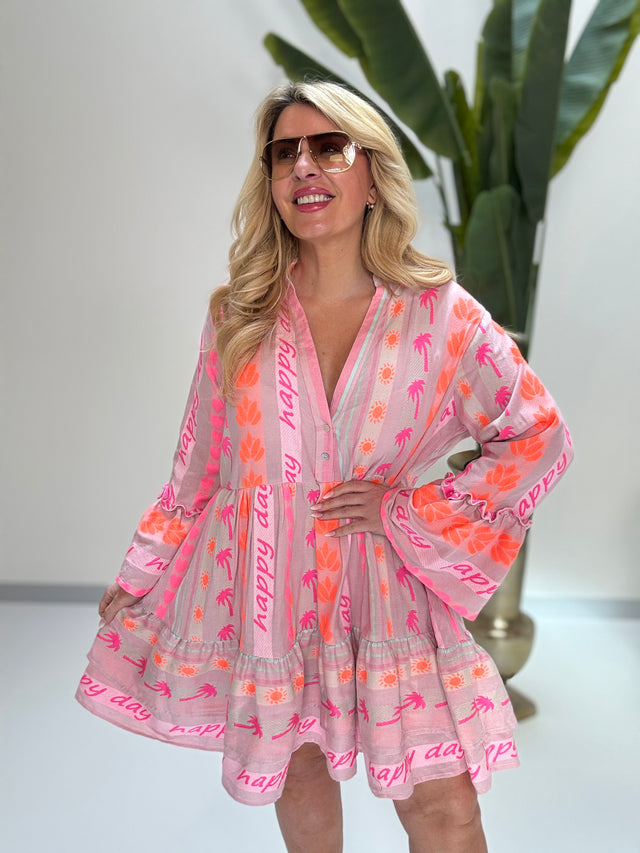 BOHO Kleid STYLE pink Multi