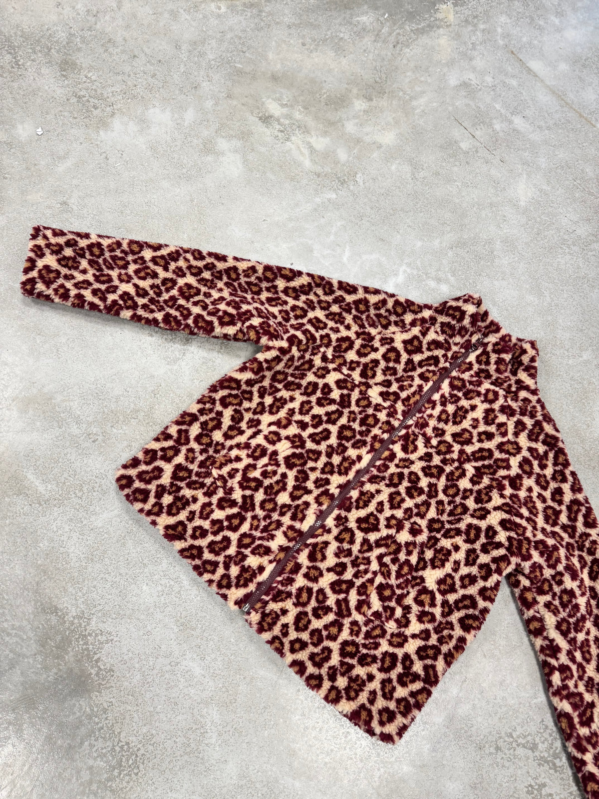 LEO Teddy Jacke creme/burgundy/camel