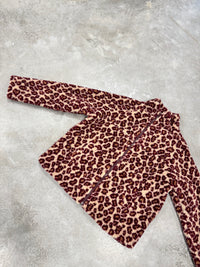 LEO Teddy Jacke creme/burgundy/camel