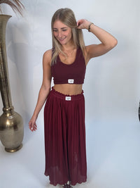 Signature Plisseehose mit Patch BURGUNDY