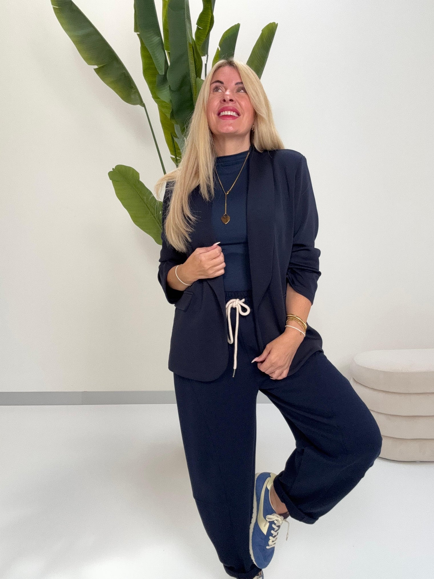 Stretch Butterstoff Blazer OVER THE CLOUDS mitternachtsblau