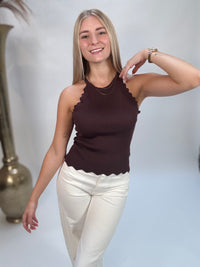 Basic Neckholder Stricktop COFFEE