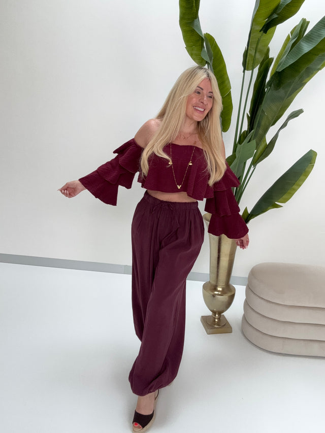 Ballon Hose mit Gummizug an den Bündchen burgundy
