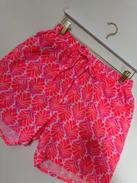 Musselin Shorts weiß SUMMER MEMORIES mit hot pink/orange