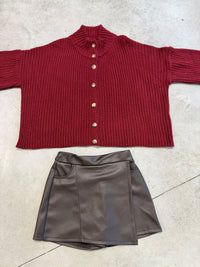 Strickjacke mit Knopfleiste burgundy